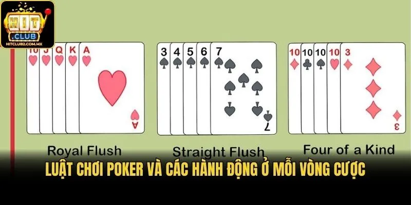 Luật chơi Poker và các hành động ở mỗi vòng cược